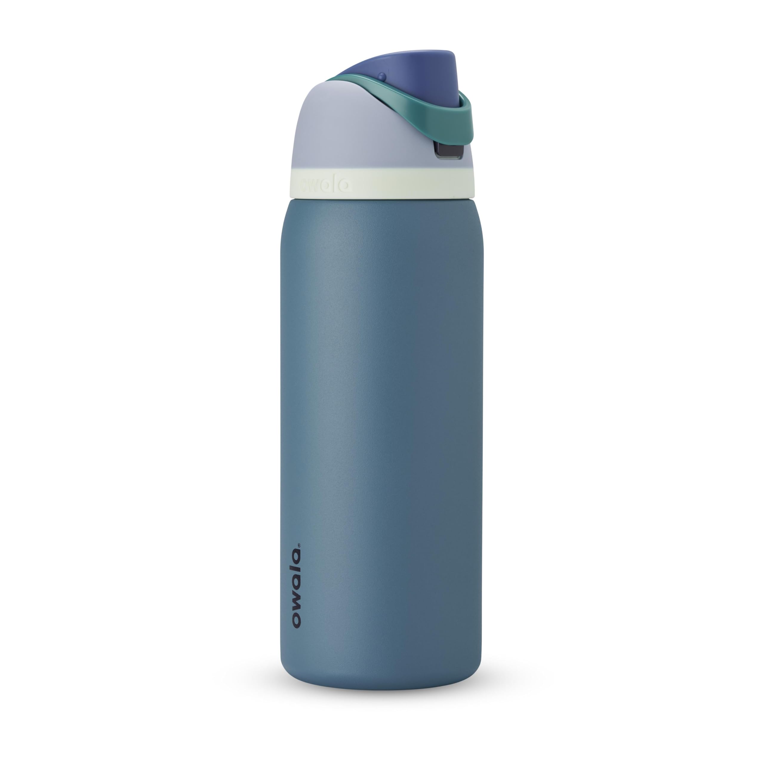 Owala - Botella de agua FreeSip de acero inoxidable con aislamiento, sin bisfenol A, incluye sorbete, para deportes y viajes, 24 oz, Denim